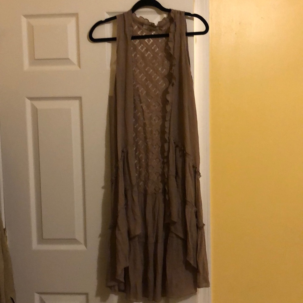 Tan cardigan lace